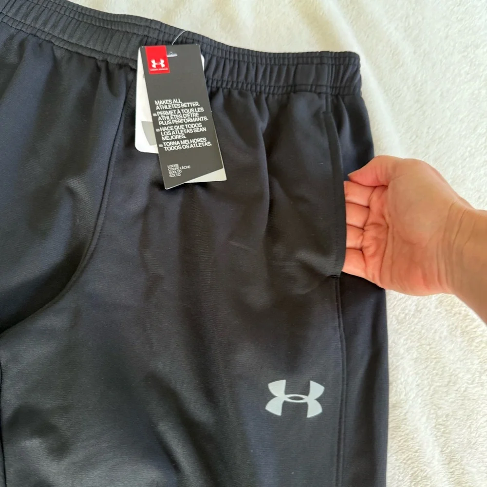 Under Armour Boys Sweatpants Black Gray Large NWT